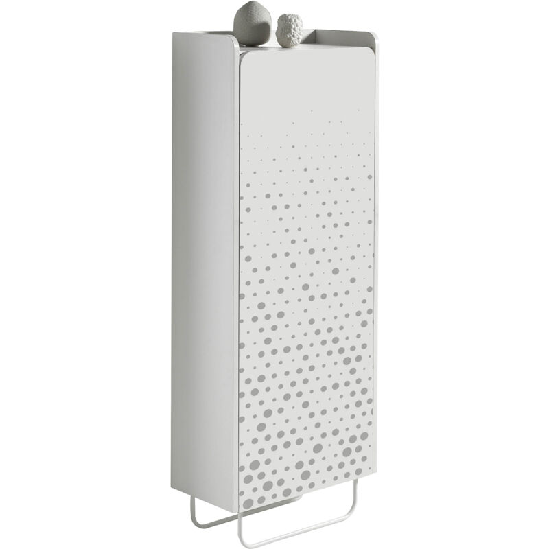 Herdasa - Meuble à chaussures, collection foss, 525 blanc avec sérigraphie pluie.