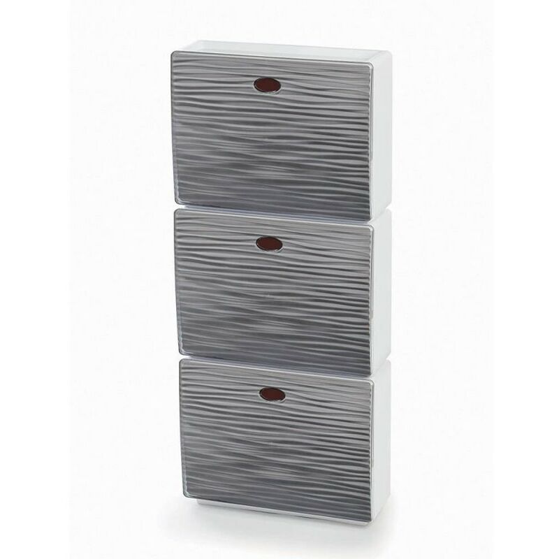 Argonauta - Meuble à chaussures modulable Wave gris 51x17x118 h cm Domopak