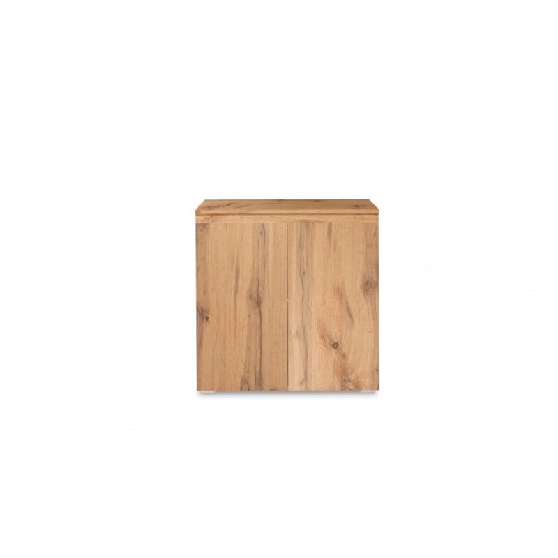 Meuble chêne doré 80x80x40 cm avec deux portes et une étagère - Messina