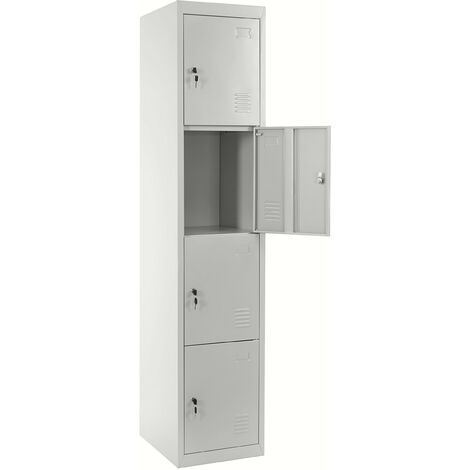 Meuble-classeur Boston T163, vestiaire, placard en métal, 180x38x45cm  gris