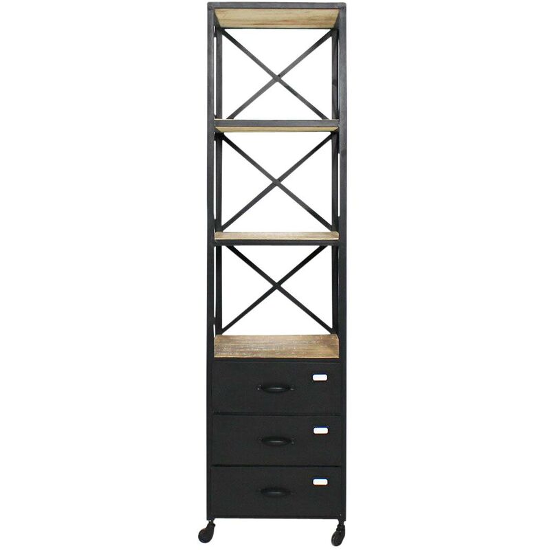 Made In Meubles - Colonne en bois de manguier et métal White