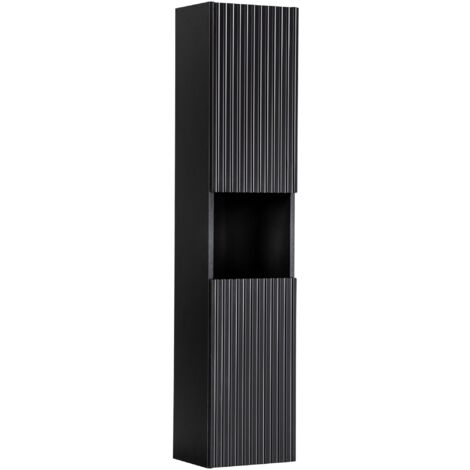 Meuble colonne de salle de bain à suspendre NOVA noir 30 X 140 cm
