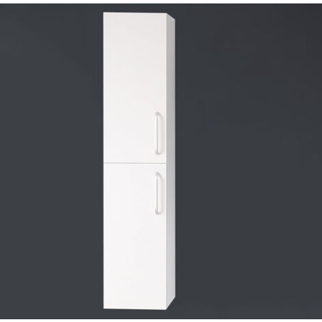 Meuble Colonne de Salle de Bain et Meuble de Rangement Moderne 1 Porte 4 étagères Blanc 30x26.8x142cm Ocean Sanitaire