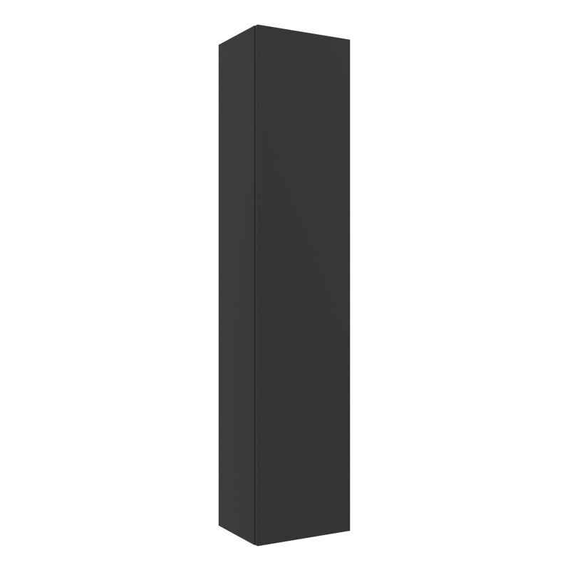 Meuble colonne de salle de bain h 140 cm coloris noir mat à suspendre - karaib