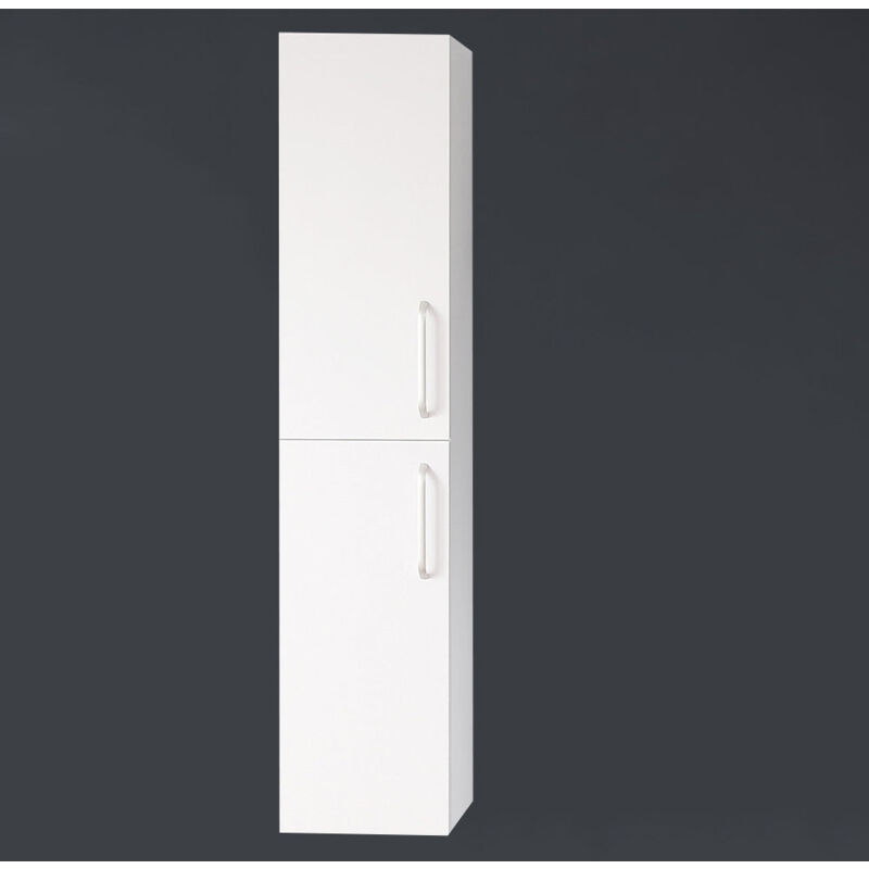 Ocean Sanitaire - Meuble Colonne de Salle de Bain et Meuble de Rangement Moderne 1 Porte 4 étagères Blanc 30x26.8x142cm