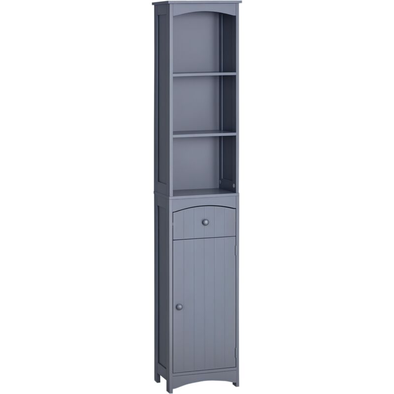 Meuble colonne de salle de bain moderne 34L x 24l x 170H cm gris
