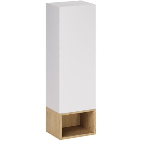 Meuble colonne de salle de bain suspendu ASTER blanc 30 x 100 cm