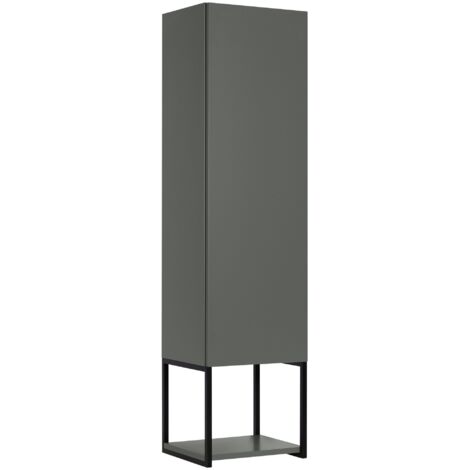 Meuble colonne de salle de bain suspendu LOV vert et noir 33 x 130 cm