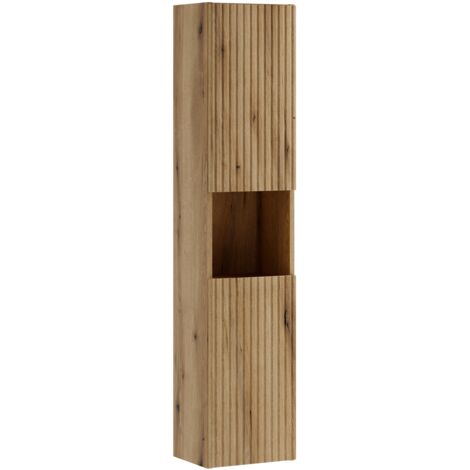Meuble colonne de salle de bain suspendue 30 x 140 cm NOVA chêne Coast Evoke