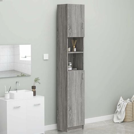 Meuble-lavabo, Malea, 2 portes/1 tiroir, bois argenté, 36 x 33