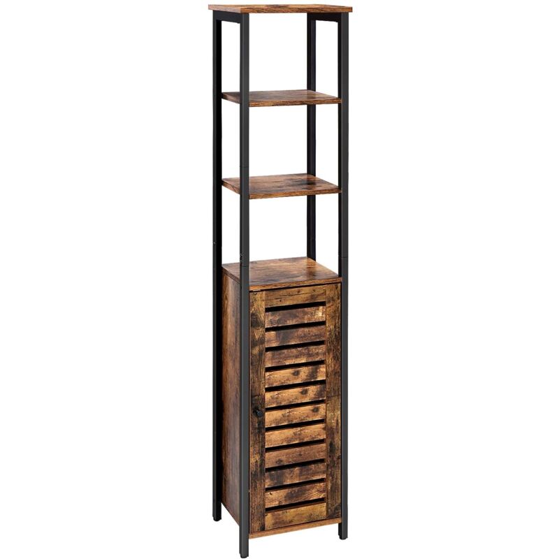 Helloshop26 - Meuble colonne meuble de rangement armoire de rangement style industriel industriel marron et noir - Marron