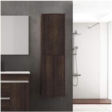 Meuble colonne pour salle de bain 35x25x140cm – 2 porte CHÊNE ÉVASION