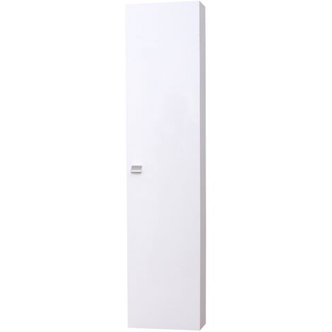 meuble colonne suspendu 1 porte cm 32x16x140 h meuble de salle de bain blanc