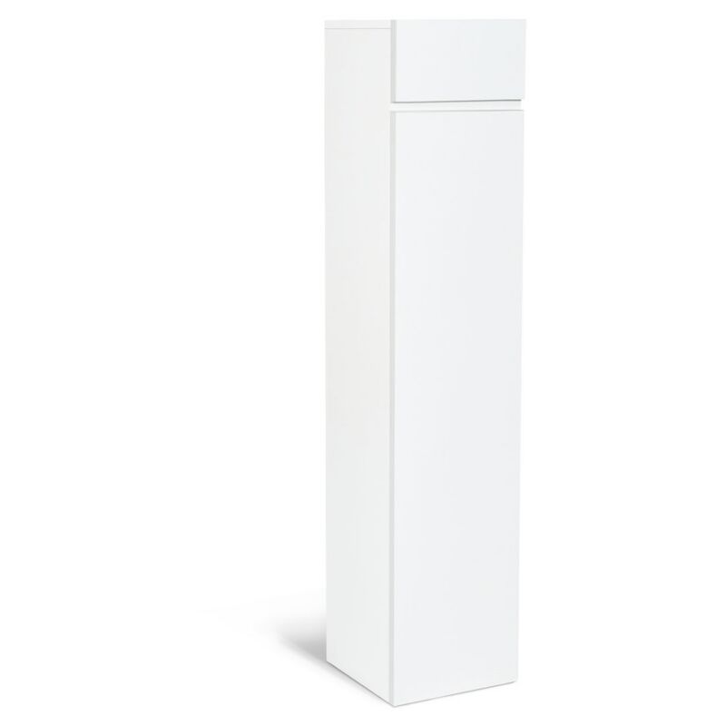 idmarket - meuble colonne salle de bain suspendu blanc lila - blanc