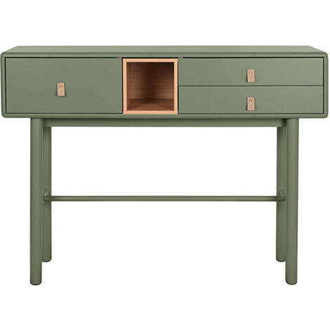 Meuble console, table console en bois coloris vert - longueur 120 x profondeur 35 x Hauteur 90 cm