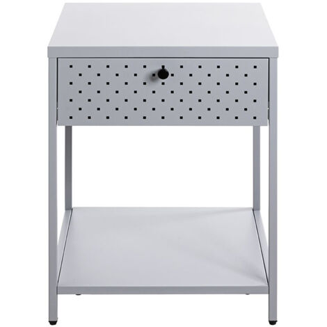 Meuble console, table console en métal coloris Gris  -longueur 40 x profondeur 40 x hauteur 53 cm