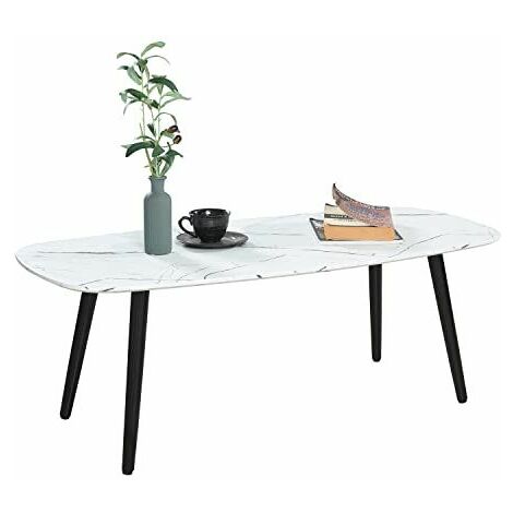 MEUBLE COSY Table Basse Salon en Marbre Ovale Meuble de Rangement Design Bout de canapé Moderne Armature en