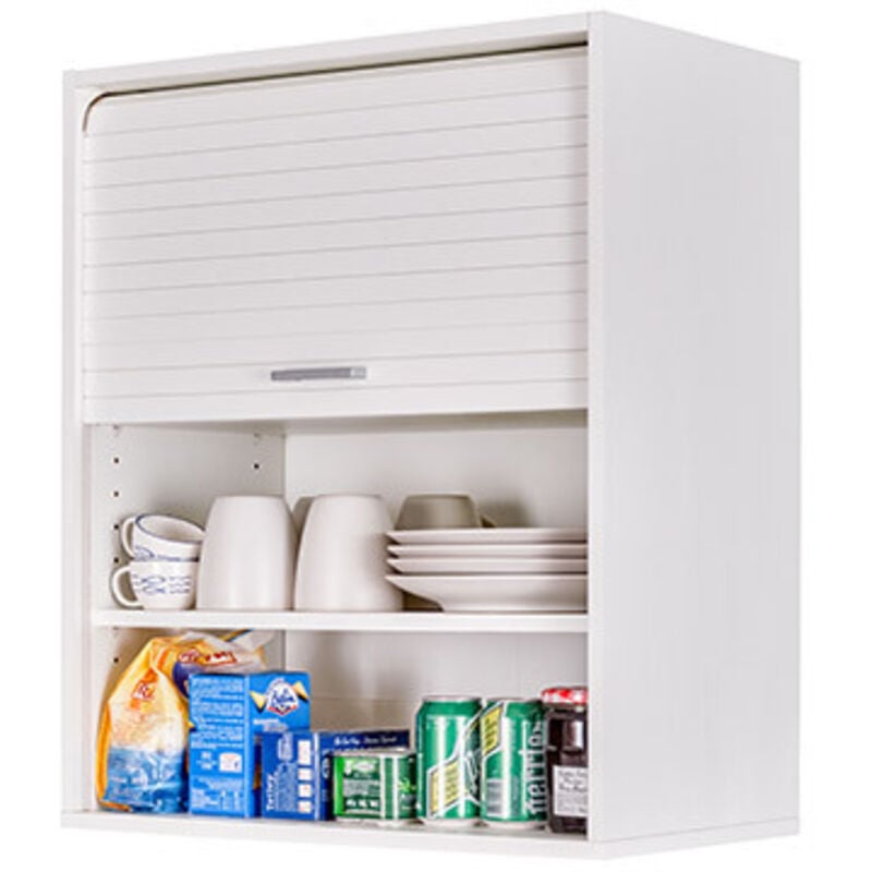 Meuble de Cuisine Haut Blanc 2 Etagères l 60 cm h 72 cm p 35 cm