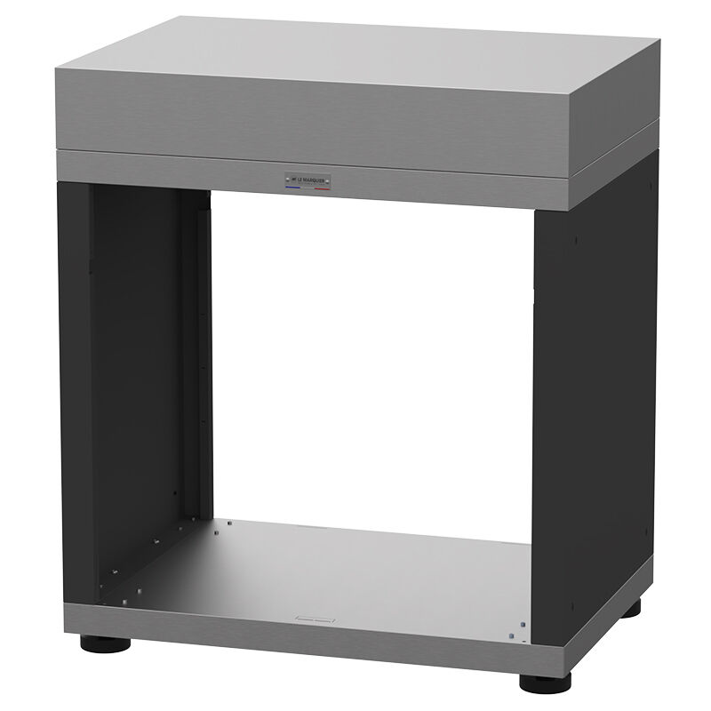 Meuble cuisine extérieure ouvert Duo inox/acier noir - Le Marquier