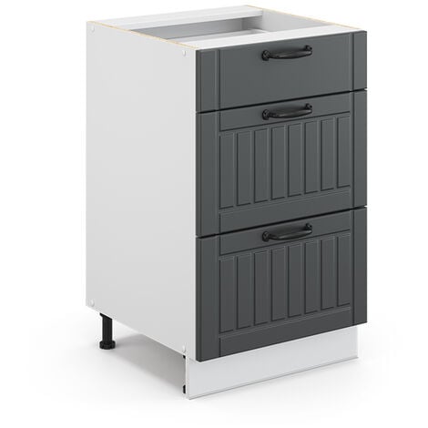 Meuble cuisine Fame-Line, Anthracite campagne, 50 cm sans plan de travail, Vicco