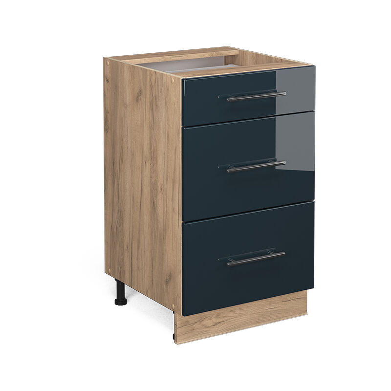 Meuble cuisine Fame-Line, Bleu foncé brillant, 50 cm sans plan de travail Vicco