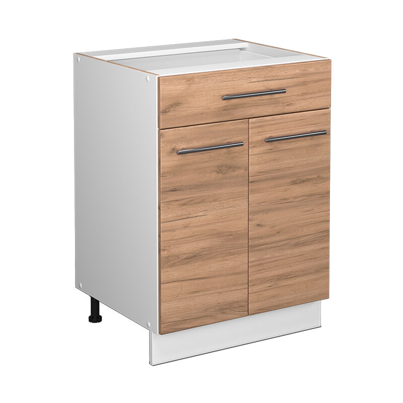 Meuble cuisine Fame-Line, Chêne de force doré, 60 cm avec tiroir, sans plan de travail Vicco