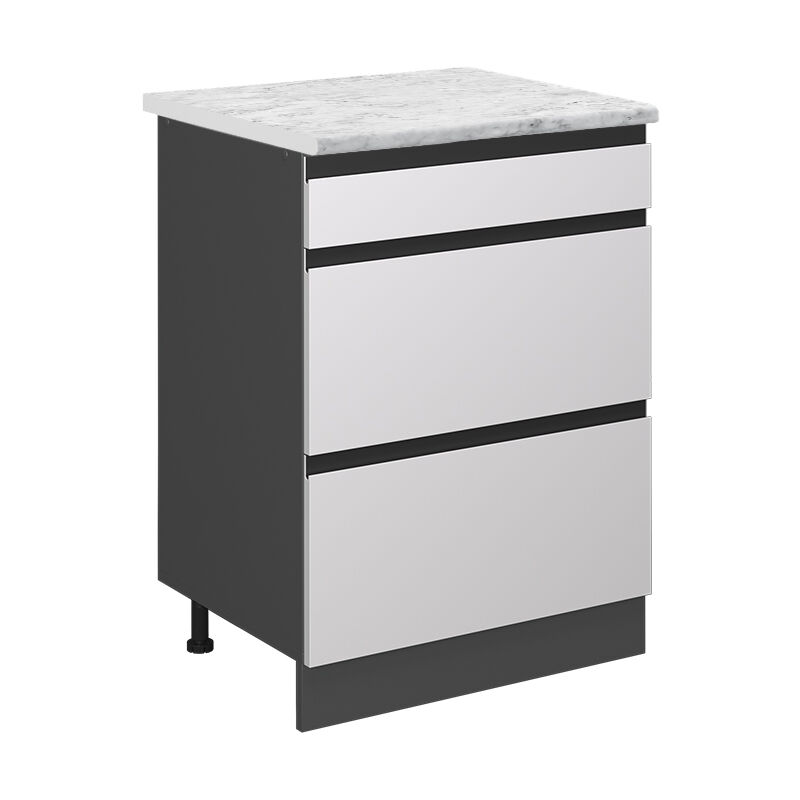 Meuble cuisine R-Line, Blanc, 60cm pt Marbre Vicco