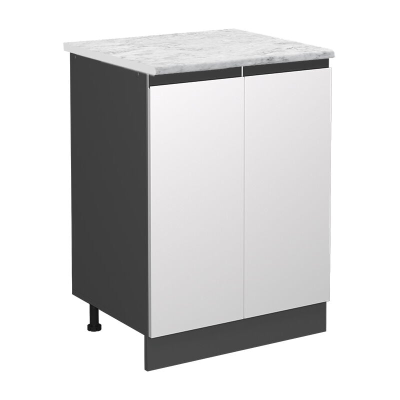 Meuble bas de cuisine R-Line, Blanc, 60 cm PT Marbre, Vicco
