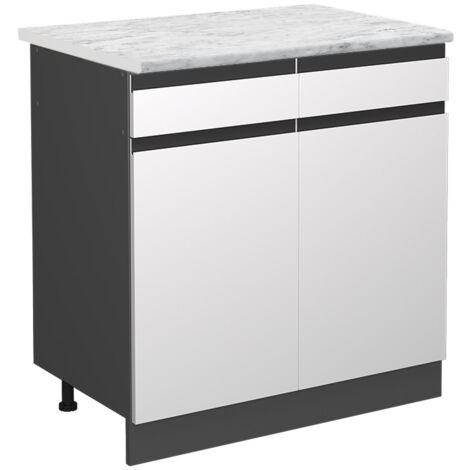 Meuble cuisine R-Line, Blanc, 80cm PT Marbre, Vicco