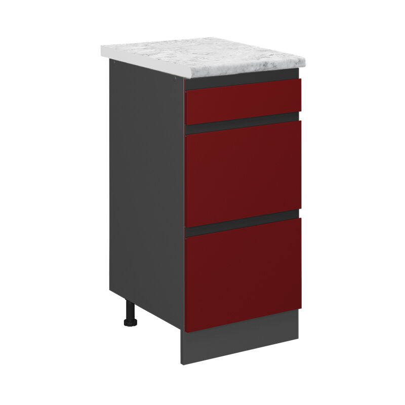 Meuble cuisine R-Line, Rouge, 40cm pt Marbre Vicco