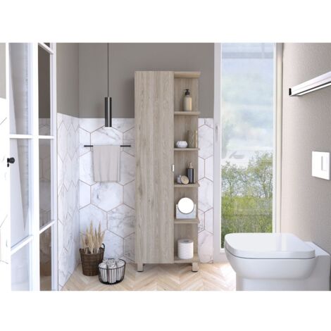 Meuble d'angle de bain Urano, 157.9 CM AL X  51.18 CM AN X 21.46 CM P , Cendre