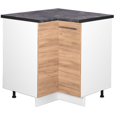 Meuble d'angle Fame-Line, Chêne de force doré, 80.5 cm , PT Anthracite, Vicco