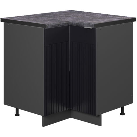 Meuble d'angle Fame-Line, Noir rayé, 80.5 cm , PT Anthracite, Vicco