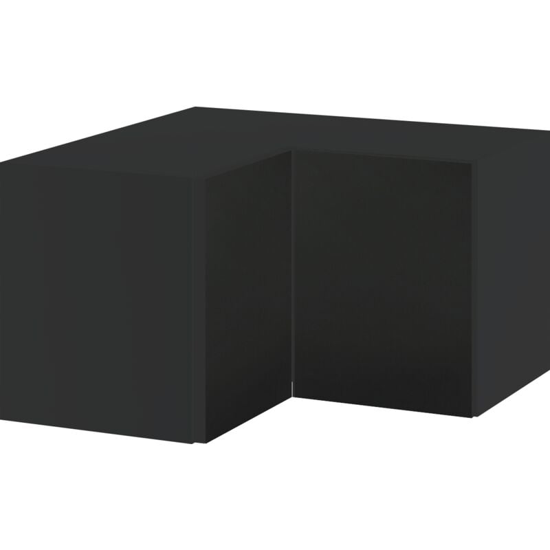 Meuble d'angle haut slim de cuisine Lovia Noir Mat 2 portes l 60/60 cm Type de façade: Porte avec poignée intégrée