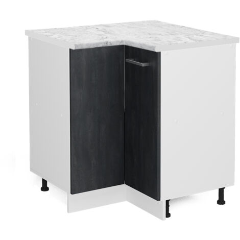 Meuble d'angle R-Line, Béton noir, 75.6 cm PT Marbre, Vicco
