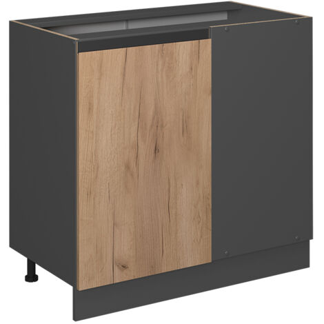 Vicco – Meuble d'angle R-Line 86 x 81,6 x 46 cm – Chêne de force doré – Panneau de particules 16 mm – Revêtement mélamine