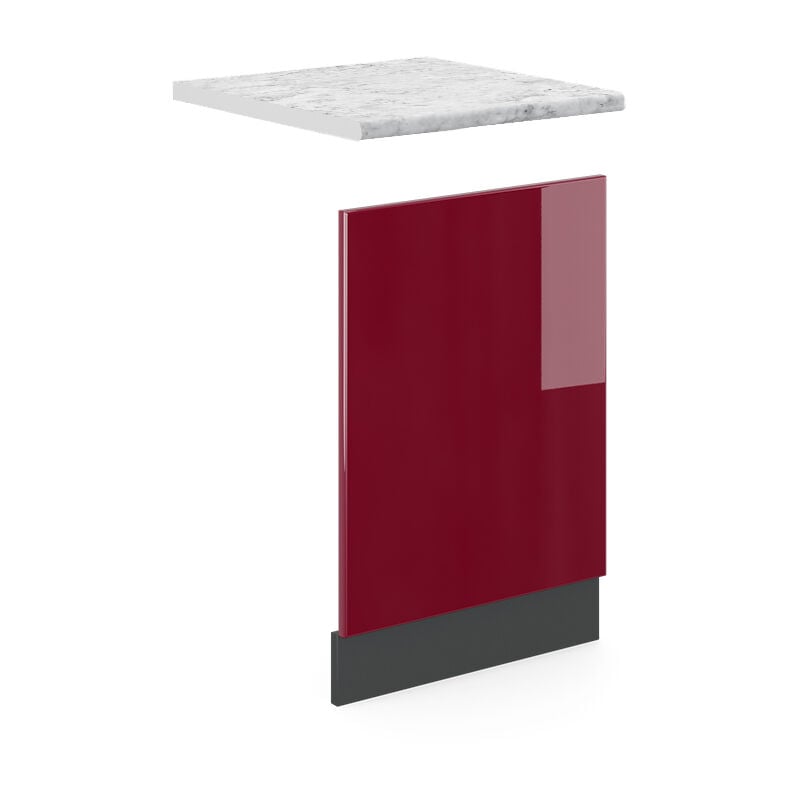 Façade R-Line, Rouge bordeaux Haute brillance, 45 cm, pt Marbre Vicco