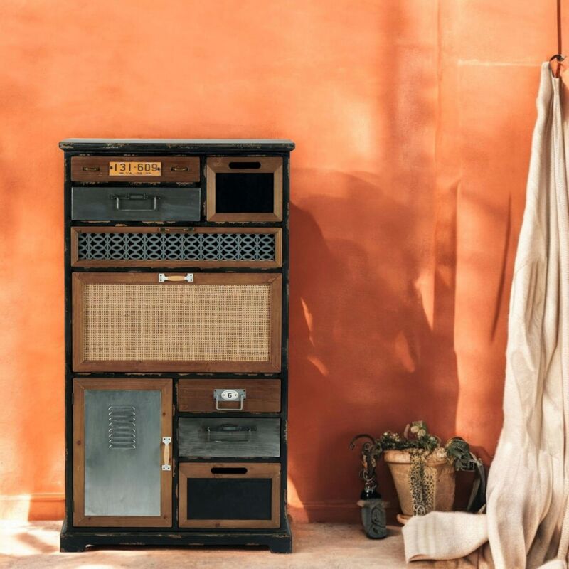 Meuble d'apothicaire 7 tiroirs 2 portes lamphun