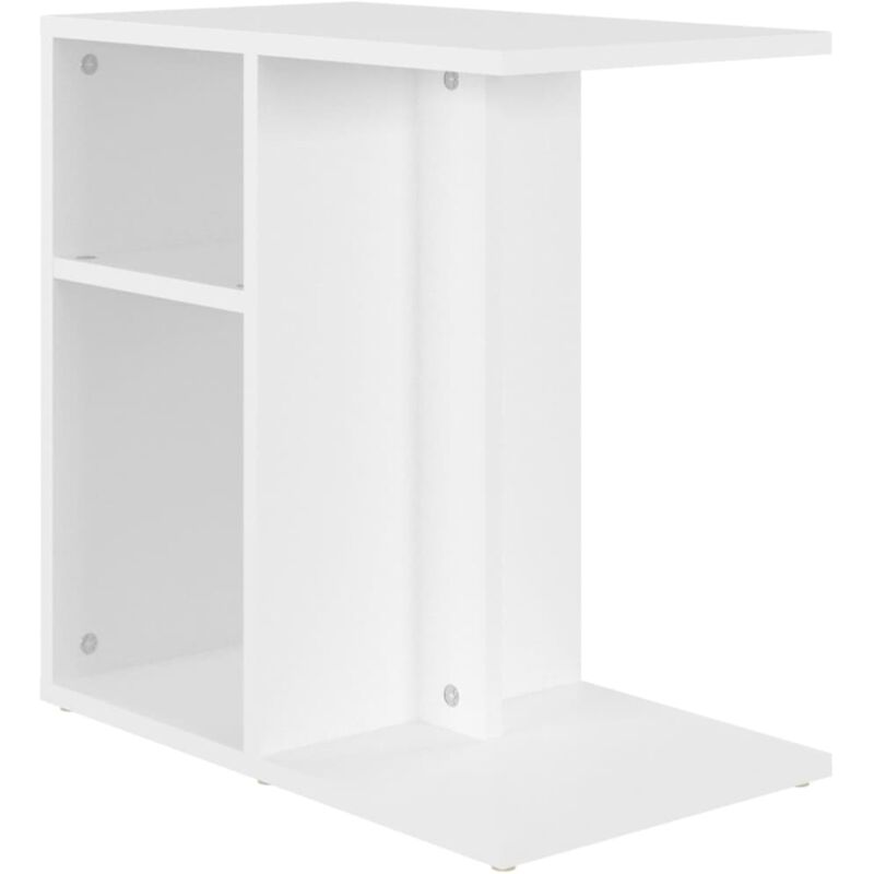 Meuble d'appoint bout de canapé horizontalement ou verticalement 50 x 30 x 50 cm bois d'ingénierie blanc DEC032354