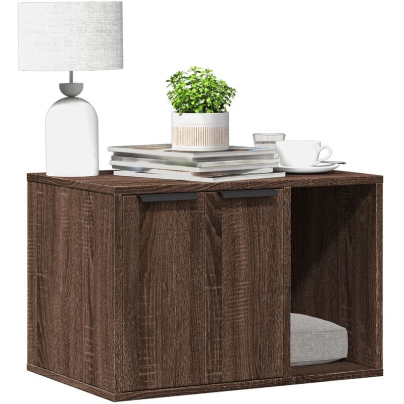 Vidaxl - Meuble de bac à litière pour chat chêne marron bois ingénierie