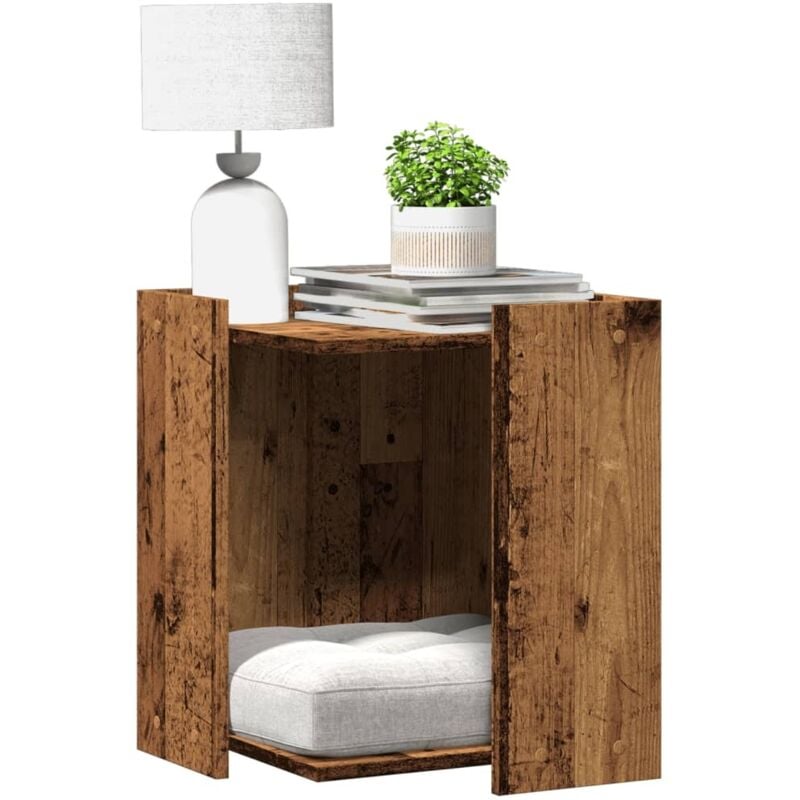 Vidaxl - Meuble de bac à litière pour chat vieux bois bois d'ingénierie