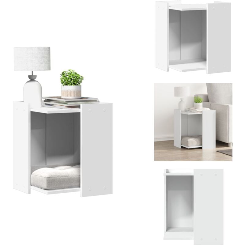 Meuble de bac à litière pour chat blanc bois d'ingénierie - Meuble De Bac À Litière Pour Chat - Meubles De Bac À Litière Pour Chat - Enceinte De Bac