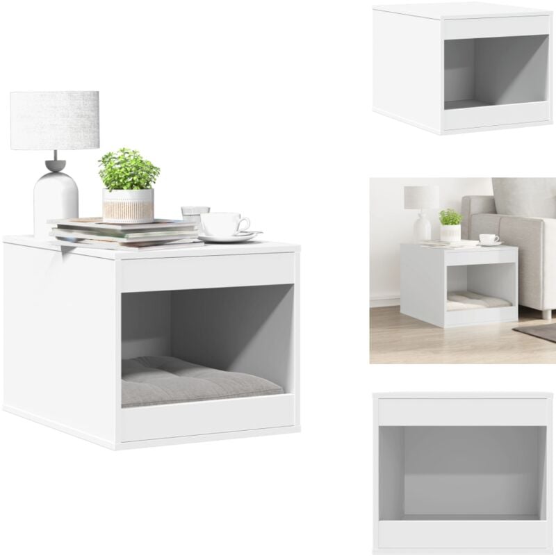 Vidaxl - Meuble de bac à litière pour chat blanc bois d'ingénierie - Meuble De Bac à Litière Pour Chat - Meubles De Bac à Litière Pour Chat