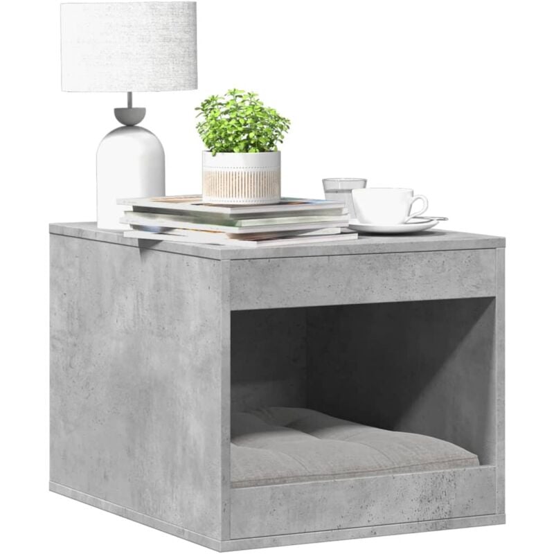 Vidaxl - Meuble de bac à litière pour chat gris béton bois d'ingénierie