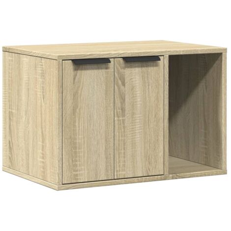 Meuble de bac à litière pour chat chêne sonoma bois ingénierie CFW25825