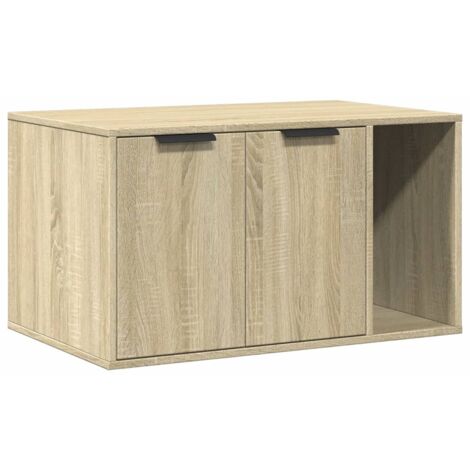 Meuble de bac à litière pour chat chêne sonoma bois ingénierie CFW33509