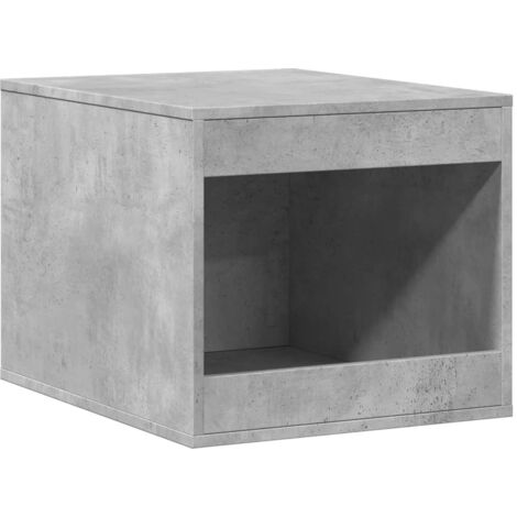 Meuble de bac à litière pour chat gris béton bois d'ingénierie CFW20357