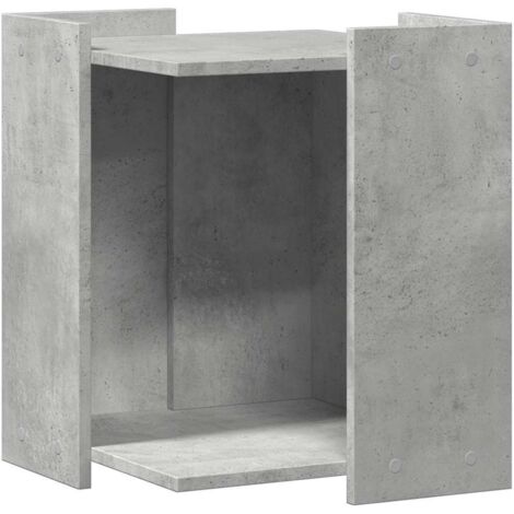 Meuble de bac à litière pour chat gris béton bois d'ingénierie CFW41010