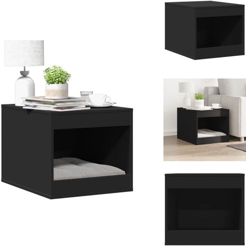 Vidaxl - Meuble de bac à litière pour chat noir bois d'ingénierie - Meuble De Bac à Litière Pour Chat - Meubles De Bac à Litière Pour Chat - Enceinte