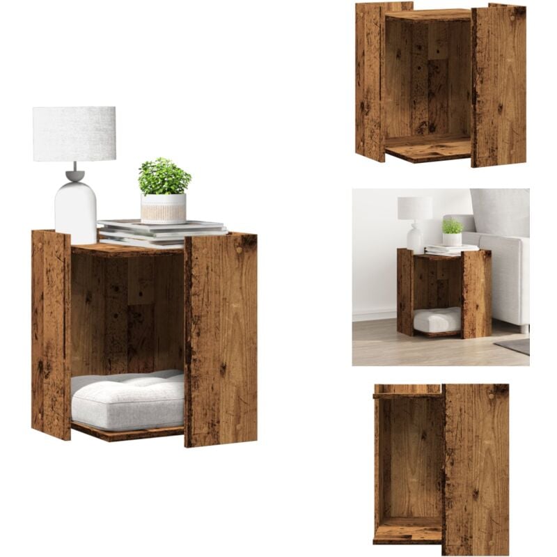 Meuble de bac à litière pour chat vieux bois bois d'ingénierie - Meuble De Bac à Litière Pour Chat - Meubles De Bac à Litière Pour Chat - Enceinte De